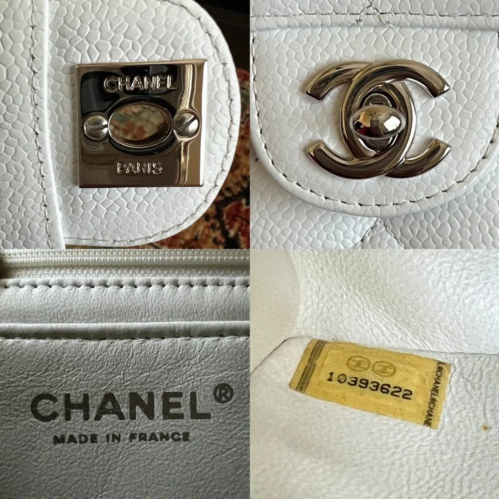 ❌SOLD-payment plan❌Chanel Classic Caviar Mini Square White Flap Bag - Picture 10 of 10